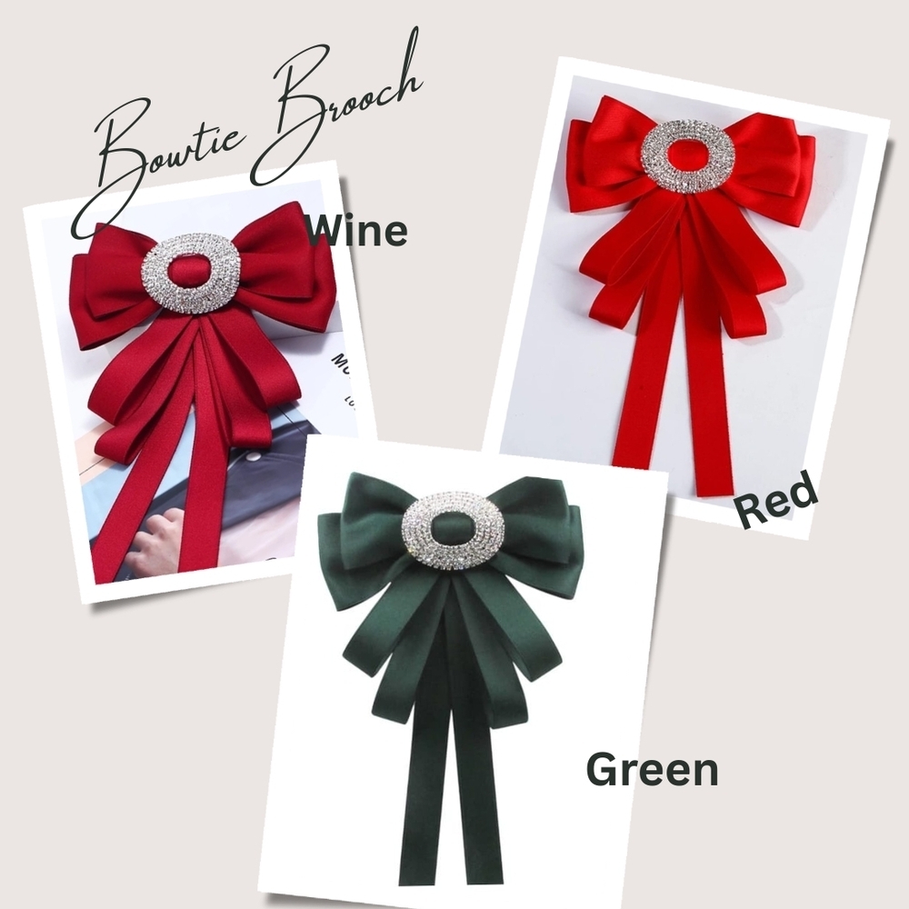 Elegant Bowtie Brooch Set - 3pcs Set - Picture 3 of 12
